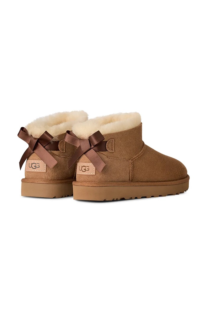 Obuv UGG W Ultra Mini Bailey Bow snehule dámske semišové 1185491.CHE hnedá