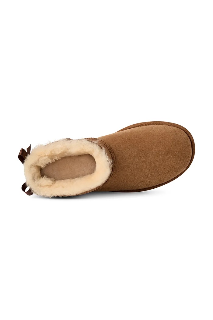 W Ultra Mini Bailey Bow snehule dámske semišové UGG hnedá 1185491.CHE