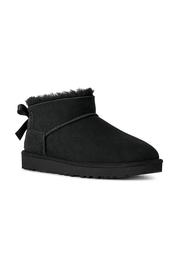 UGG W Ultra Mini Bailey Bow zimske čizme za žene od brušene kože 1185491.BLK crna AW26