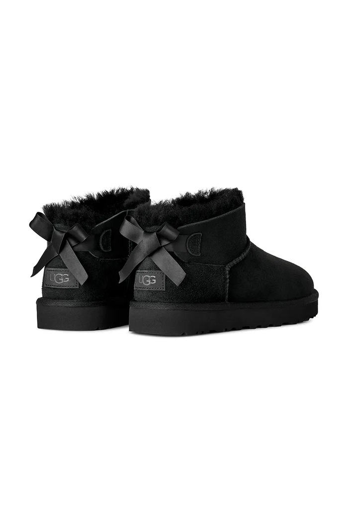 Obuća UGG W Ultra Mini Bailey Bow zimske čizme za žene od brušene kože 1185491.BLK crna