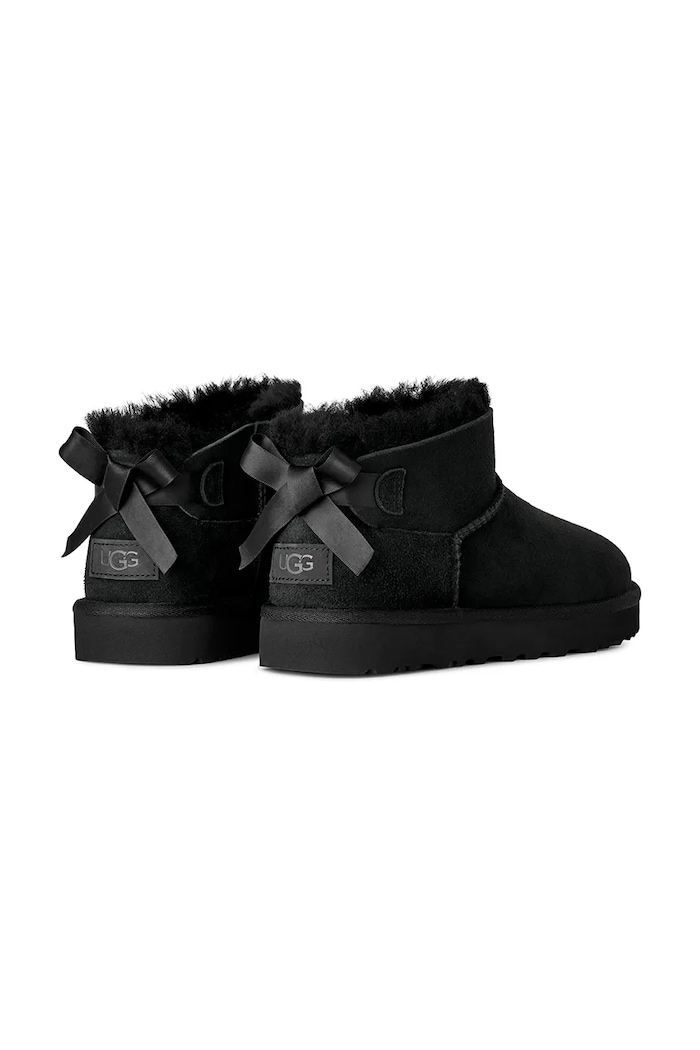 Obuća UGG W Ultra Mini Bailey Bow zimske čizme za žene od brušene kože 1185491.BLK crna