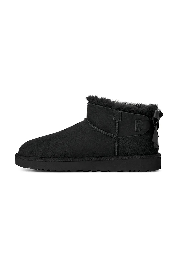 W Ultra Mini Bailey Bow zimske čizme za žene od brušene kože UGG 1185491.BLK crna