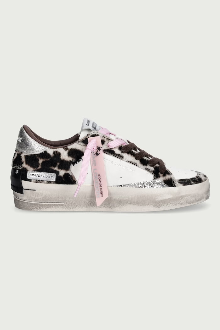 Crime London SK8 DELUXE WEDGE sneakersy damskie skórzane 23151AA9.68 biały AW26