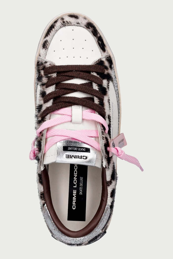 SK8 DELUXE WEDGE sneakers γυναικεία δερμάτινα Crime London 23151AA9.68 λευκό