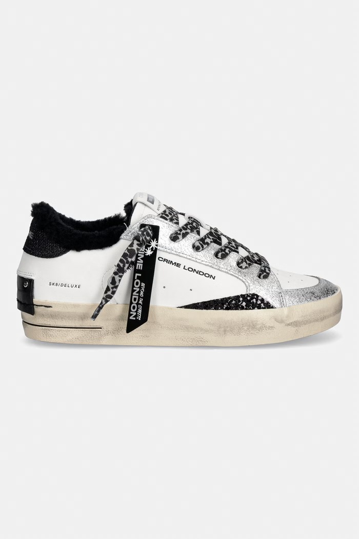 Crime London SK8 DELUXE superge ženske usnjene 23111AA9.10 bela AW26