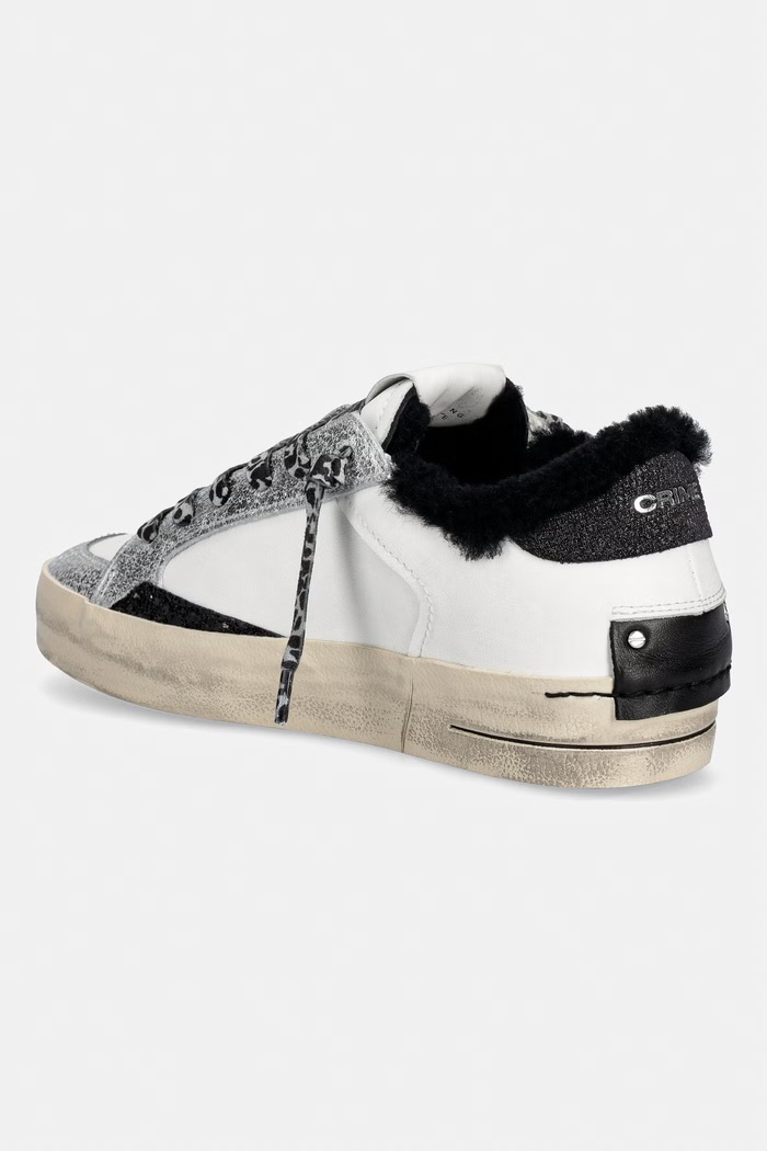 Obutev Crime London SK8 DELUXE superge ženske usnjene 23111AA9.10 bela