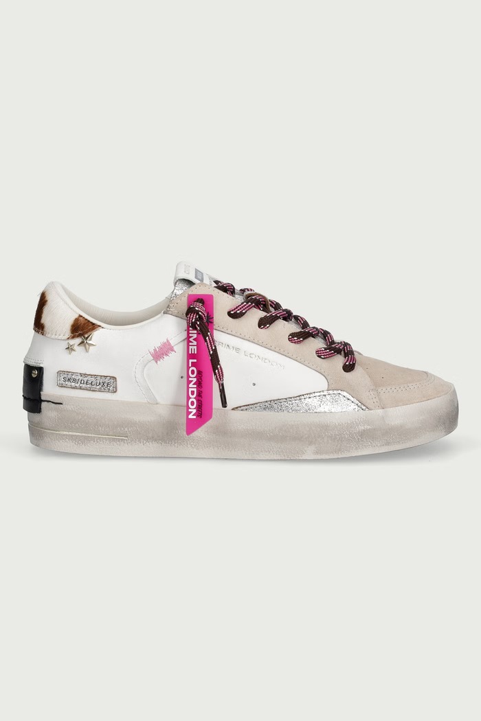 Crime London SKATE sneakersy damskie skórzane 23101AA9.10 biały AW26