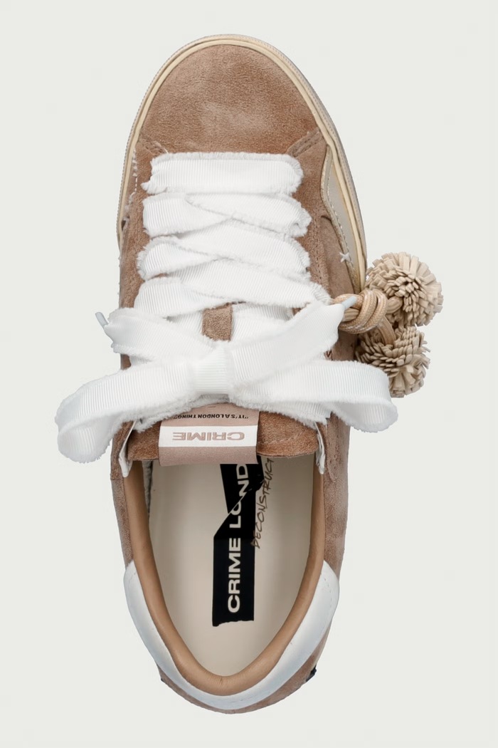DECONSTRUCTED маратонки дамски от велур Crime London 23078AA9.15 бежов