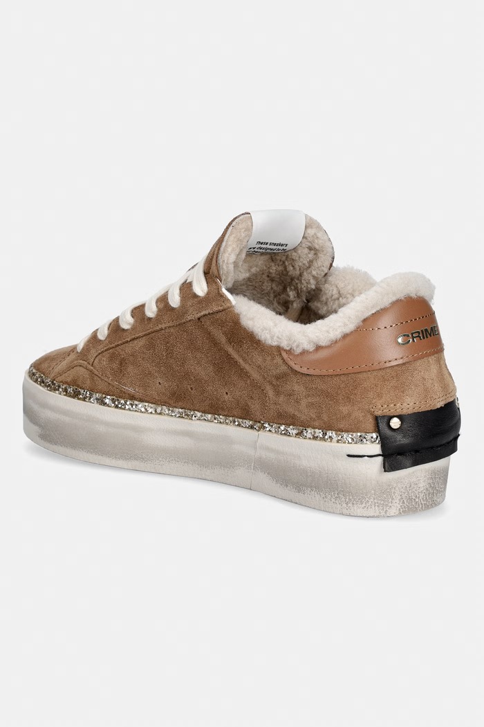 Παπούτσια Crime London DISTRESSED PLATFORM sneakers γυναικεία σουέτ 23053AA9.60 καφέ