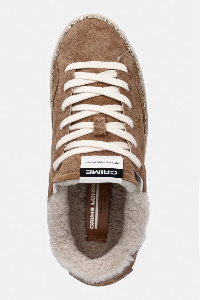 Crime London DISTRESSED PLATFORM sneakers γυναικεία σουέτ καφέ 23053AA9.60