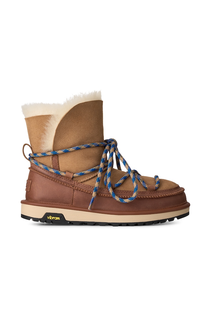 UGG W Classic Tread Boot μπότες χιονιού γυναικείες δερμάτινες καφέ 1180394.CHE