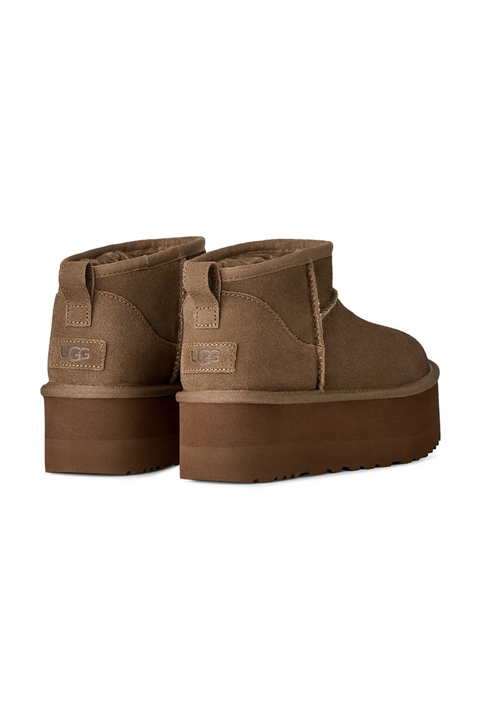 Obuća UGG W Classic Ultra Mini Platform zimske čizme za žene od brušene kože 1135092.LBNZ smeđa