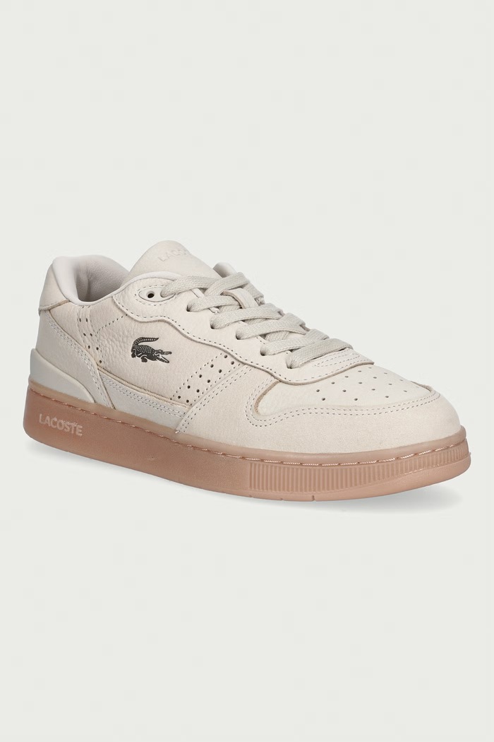 Lacoste T-CLIP SET sneakersy damskie nubukowe beżowy 52SFA0087.UH1