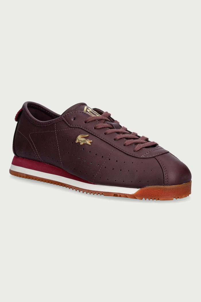 Lacoste CLUB-LOW sneakersy damskie skórzane bordowy 52SFA0103.AMD