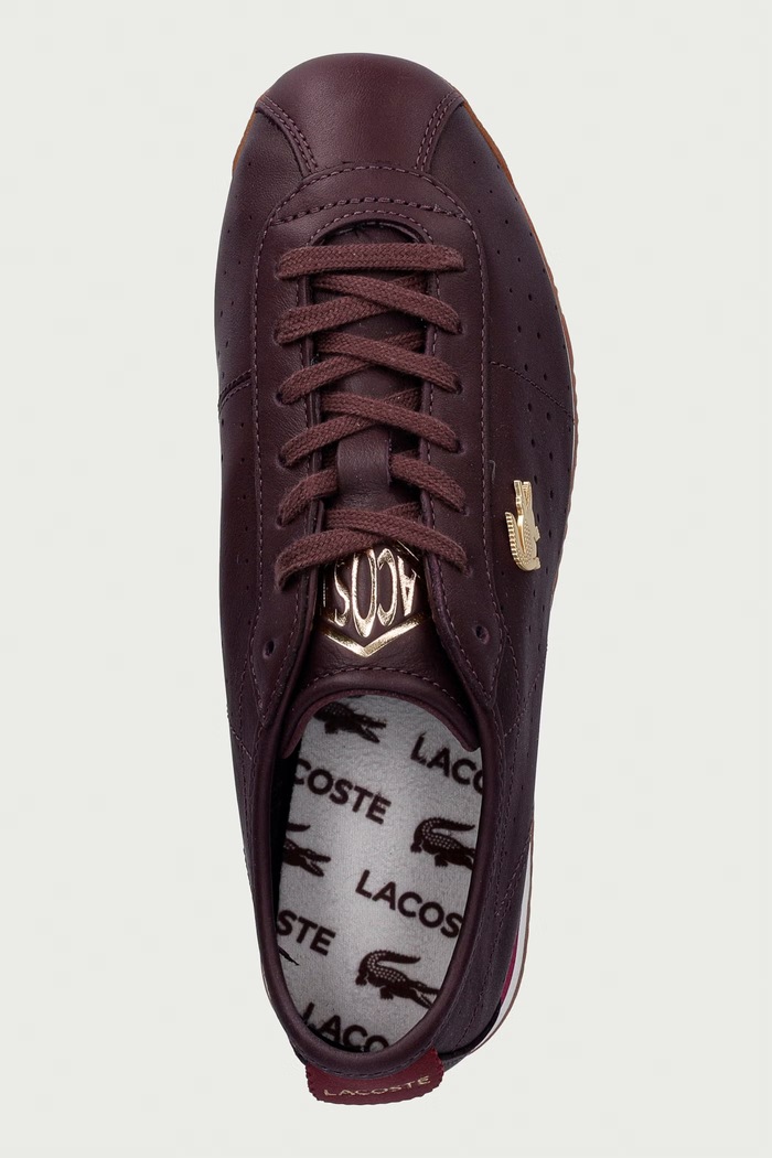Lacoste CLUB-LOW sneakersy damskie skórzane bordowy 52SFA0103.AMD