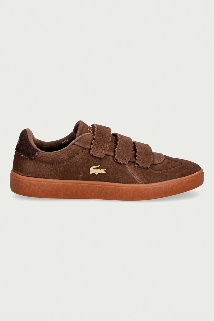 Lacoste BASESHOT STRAP tenisice za žene od brušene kože 51SFA0079.524 smeđa AW26