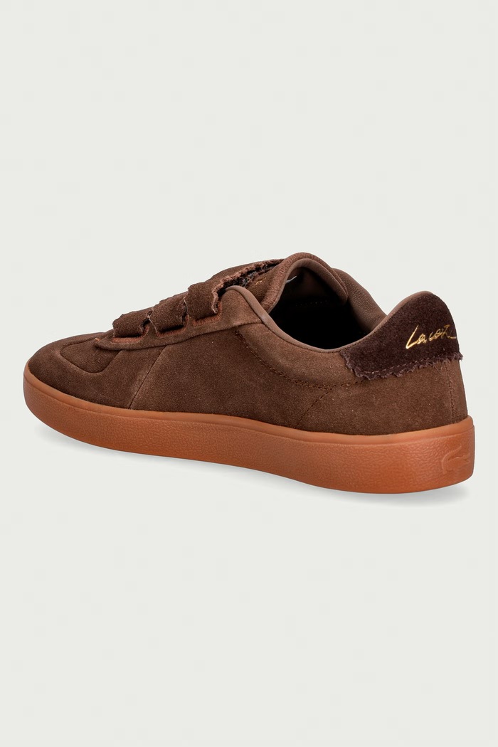 Obuća Lacoste BASESHOT STRAP tenisice za žene od brušene kože 51SFA0079.524 smeđa
