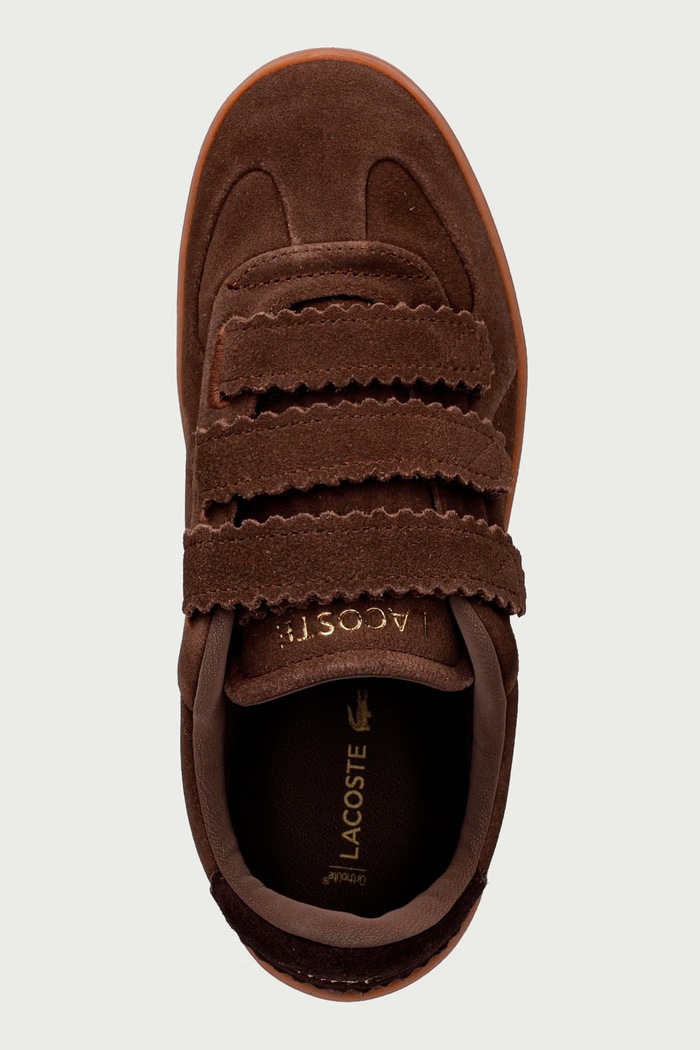 Lacoste BASESHOT STRAP tenisice za žene od brušene kože smeđa 51SFA0079.524