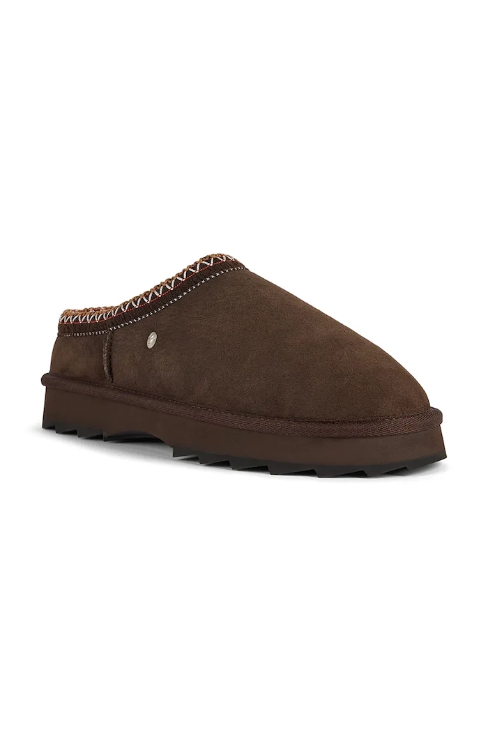 Emu Australia Papuci de casă pentru femei din piele întoarsă Sharky Scuff W13179.CHOC maro AW26