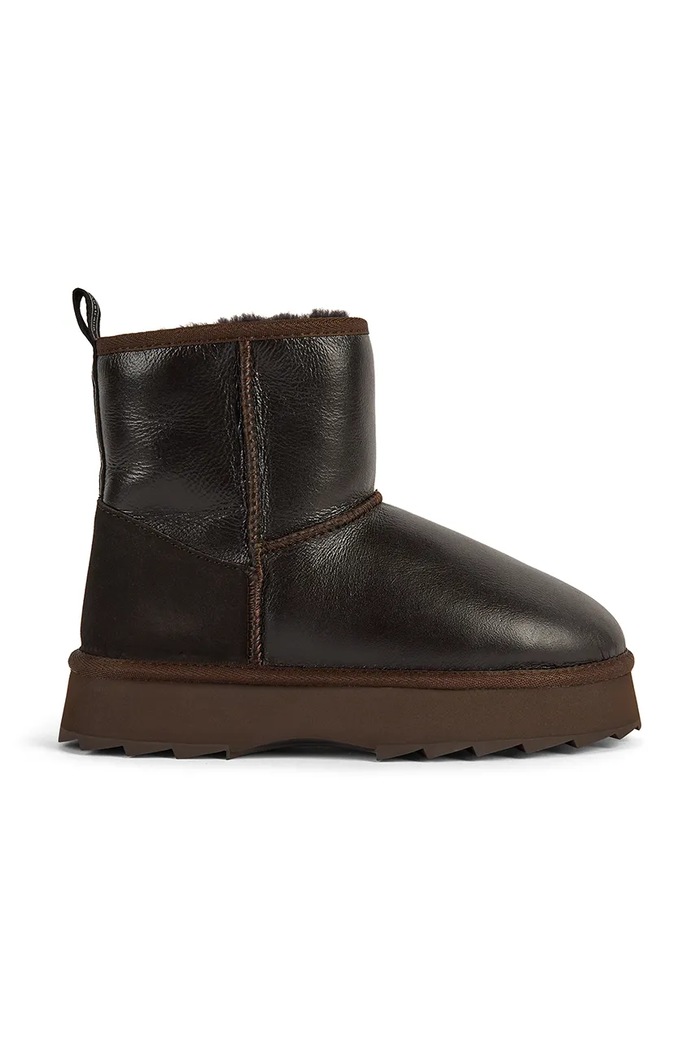 Emu Australia Sharky Mini Town Flatform zimske čizme za žene od kože smeđa W13340.CHOC