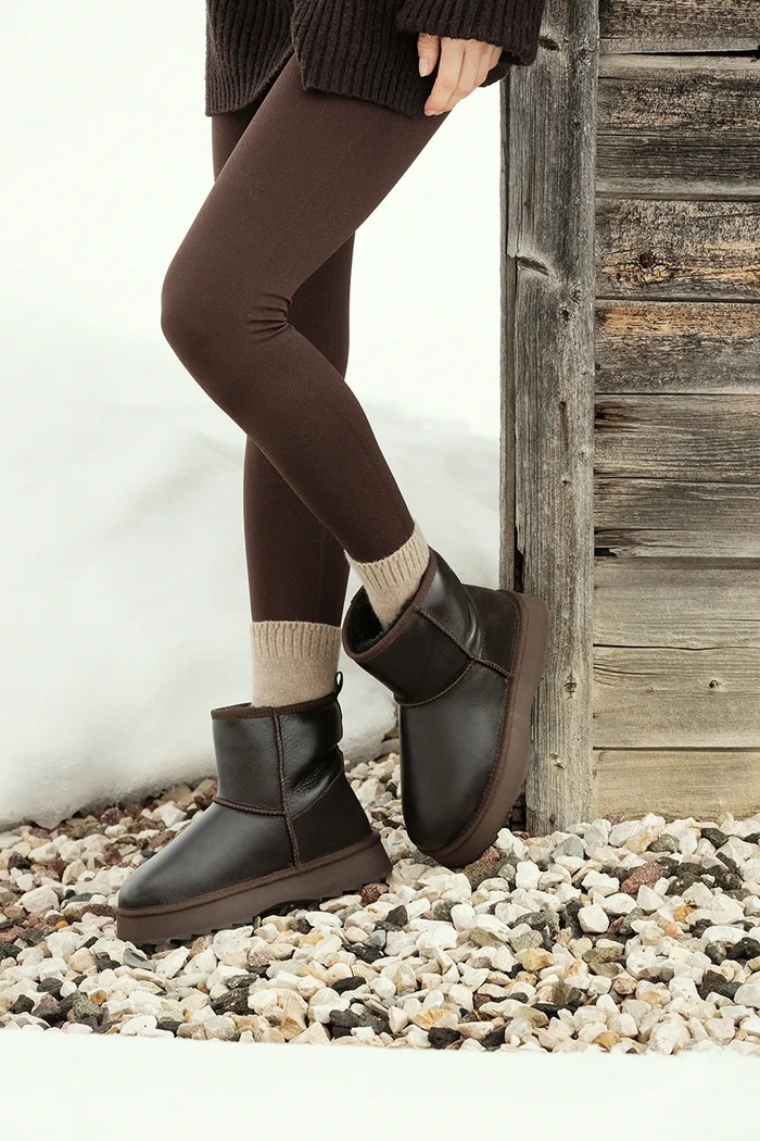 Emu Australia Sharky Mini Town Flatform zimske čizme za žene od kože W13340.CHOC