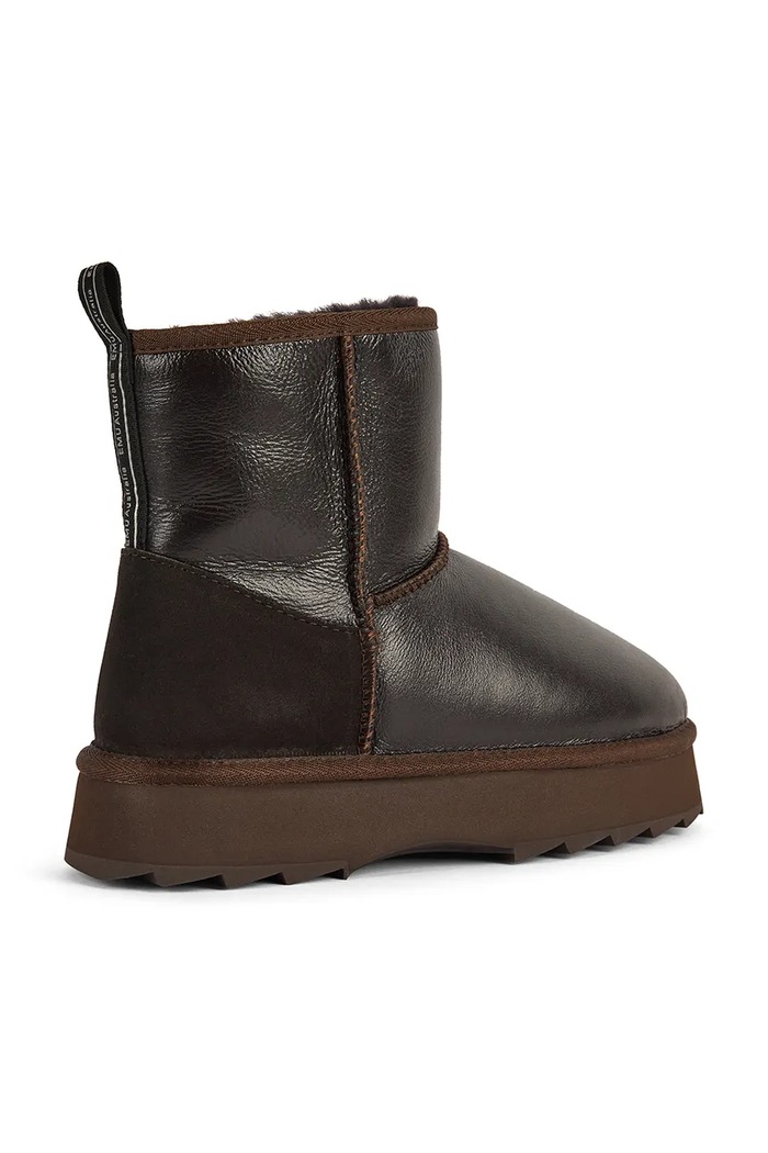 Obuća Emu Australia Sharky Mini Town Flatform zimske čizme za žene od kože W13340.CHOC smeđa