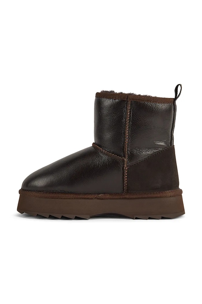 Sharky Mini Town Flatform zimske čizme za žene od kože Emu Australia W13340.CHOC smeđa