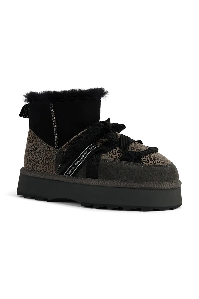Emu Australia Blurred Micro Patchwork Leo śniegowce damskie brązowy W13332.CHAR