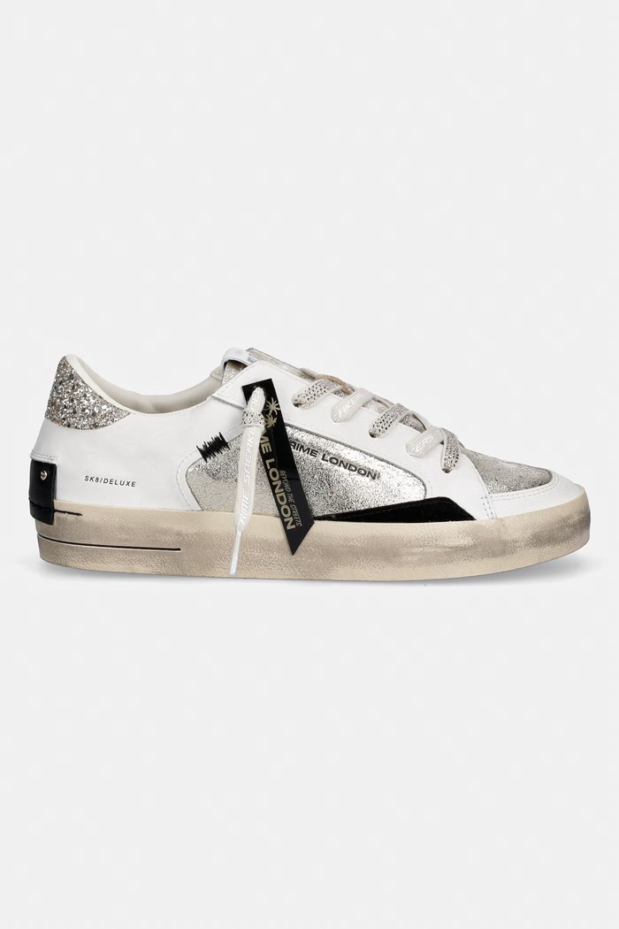 Crime London SK8 DELUXE sneakersy damskie skórzane 23105AA9.26 biały AW26