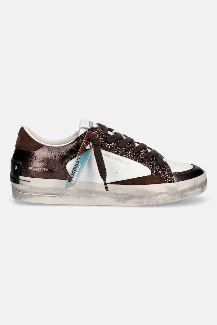 Crime London SK8 DELUXE sneakersy damskie skórzane 23103AA9.60 brązowy AW26