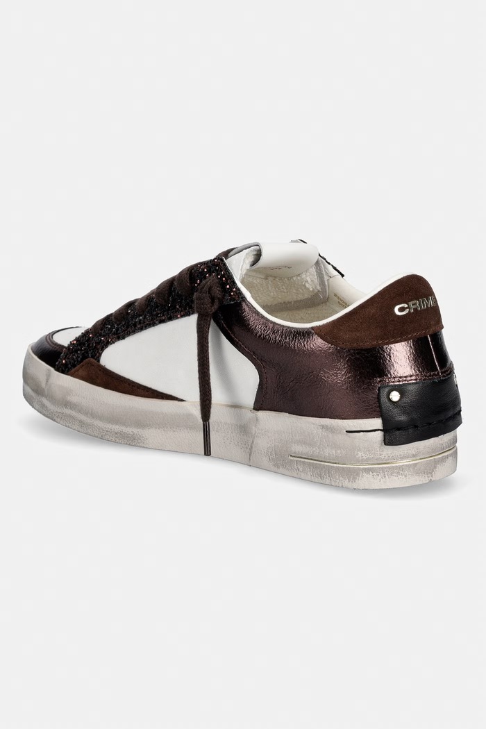 Obuwie Crime London SK8 DELUXE sneakersy damskie skórzane 23103AA9.60 brązowy