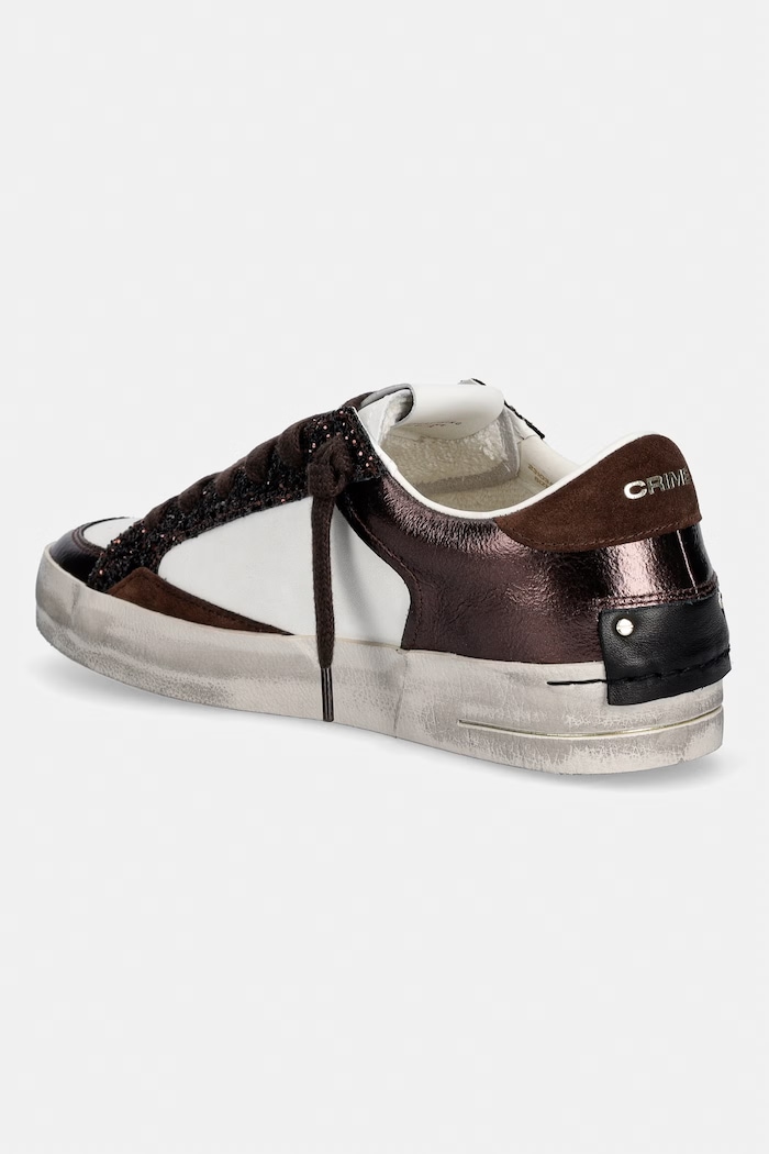Obuwie Crime London SK8 DELUXE sneakersy damskie skórzane 23103AA9.60 brązowy