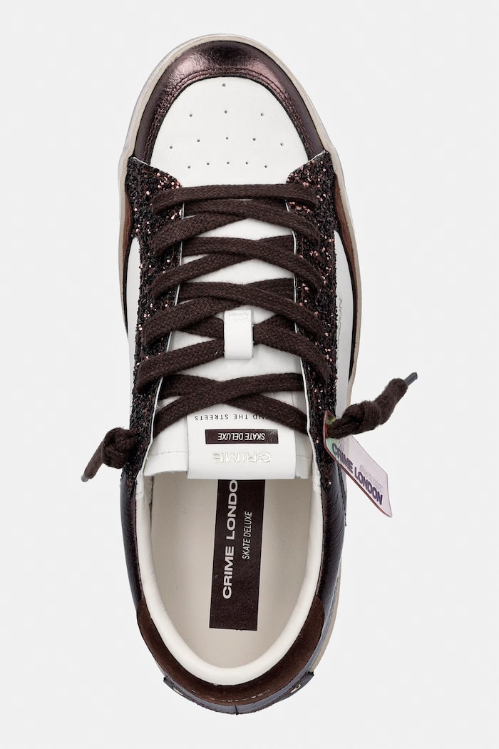 Crime London SK8 DELUXE sneakersy damskie skórzane brązowy 23103AA9.60