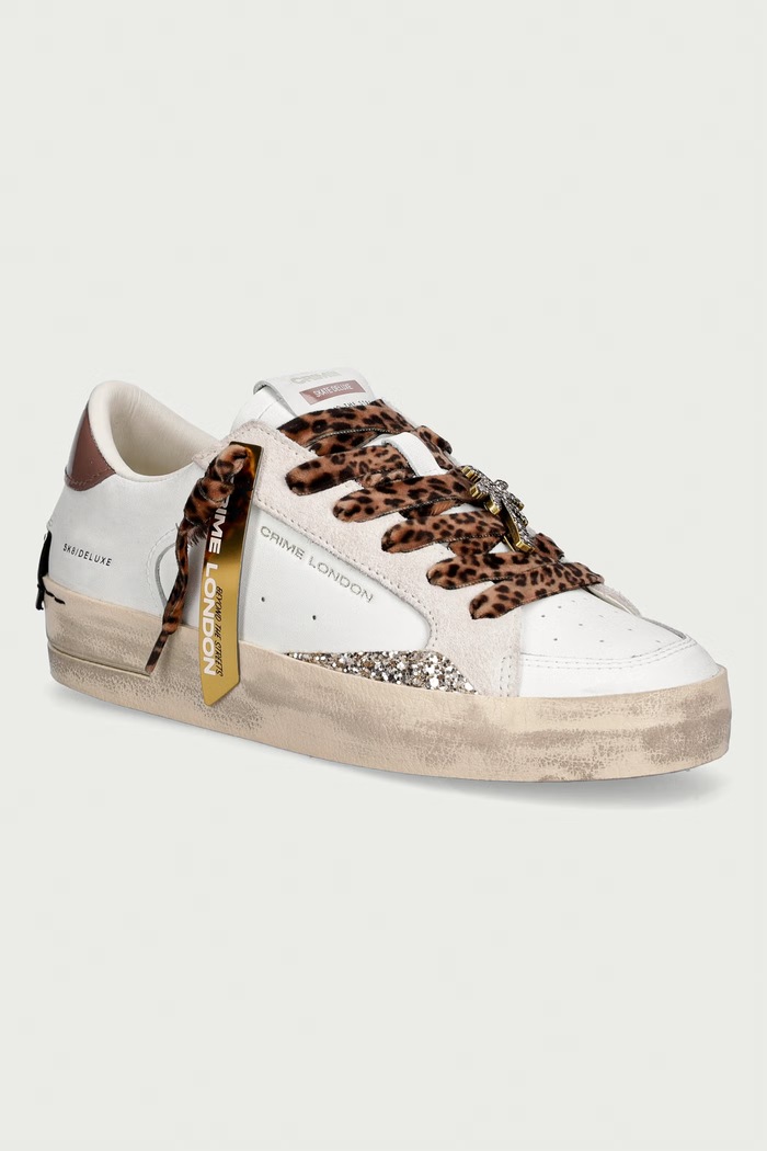 Crime London SK8 DELUXE superge ženske usnjene bela 23102AA9.10