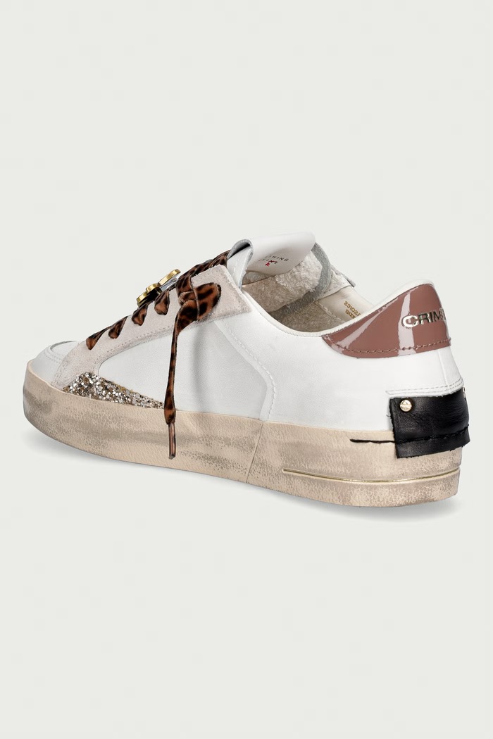 Obutev Crime London SK8 DELUXE superge ženske usnjene 23102AA9.10 bela