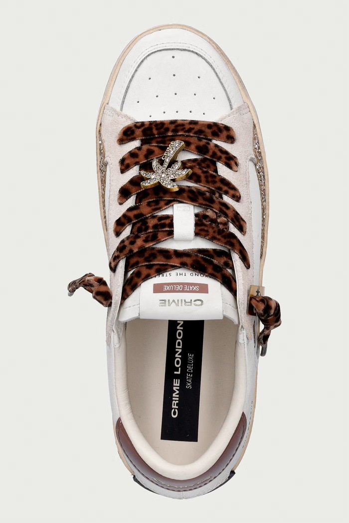SK8 DELUXE superge ženske usnjene Crime London 23102AA9.10 bela