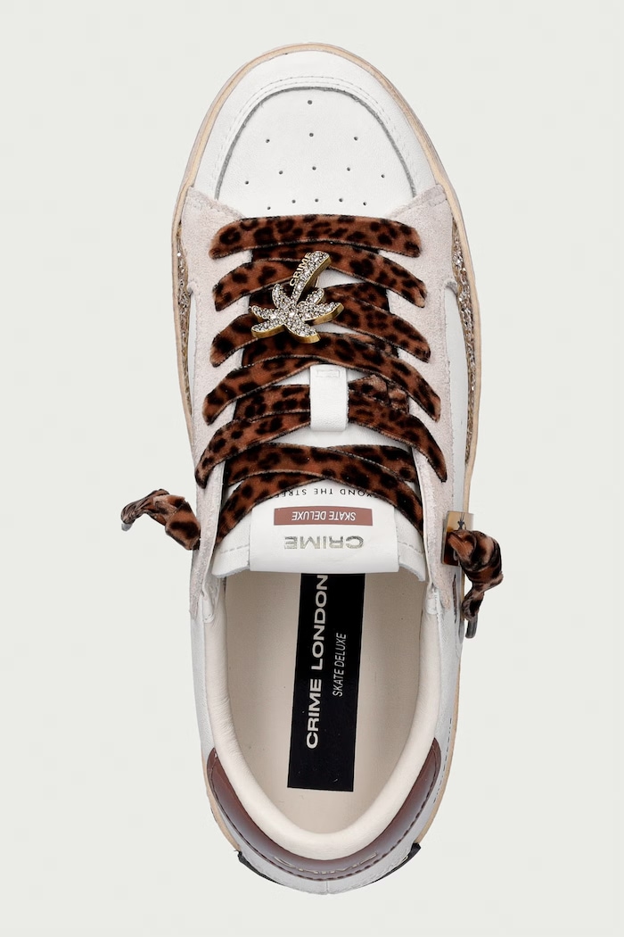 SK8 DELUXE superge ženske usnjene Crime London 23102AA9.10 bela