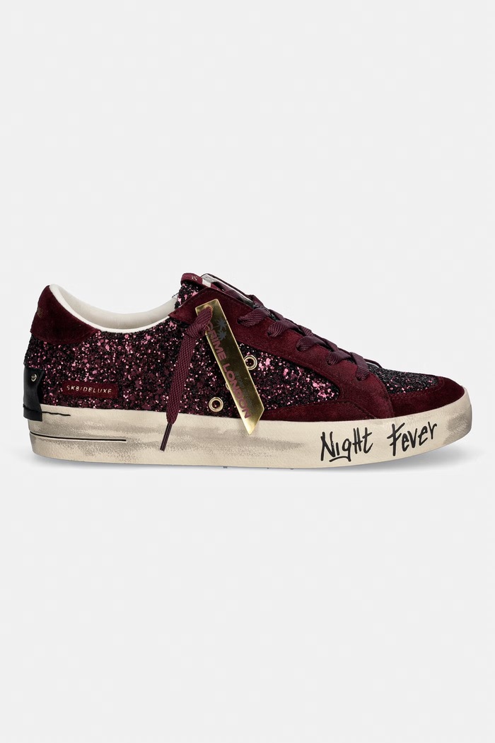 Crime London SK8 DELUXE sneakersy damskie zamszowe 23100AA9.71 bordowy AW26