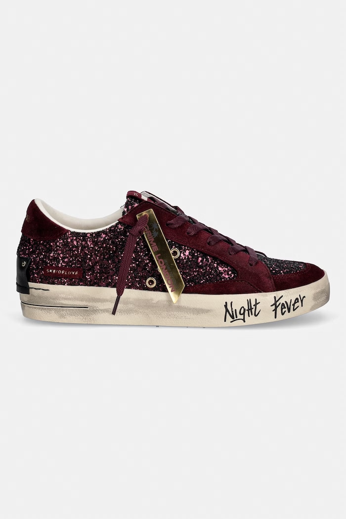 Crime London SK8 DELUXE sneakersy damskie zamszowe 23100AA9.71 bordowy AW26