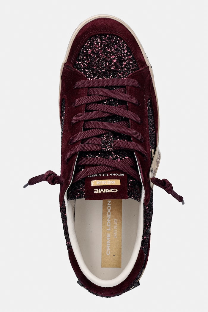 Crime London SK8 DELUXE sneakersy damskie zamszowe bordowy 23100AA9.71