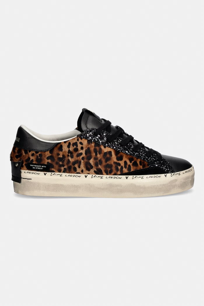 Crime London DISTRESSED PLATFORM sneakersy damskie skórzane 23056AA9.68 brązowy AW26