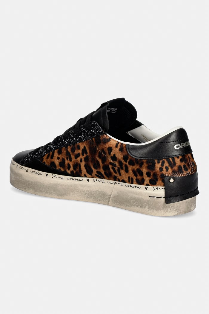 Obuwie Crime London DISTRESSED PLATFORM sneakersy damskie skórzane 23056AA9.68 brązowy