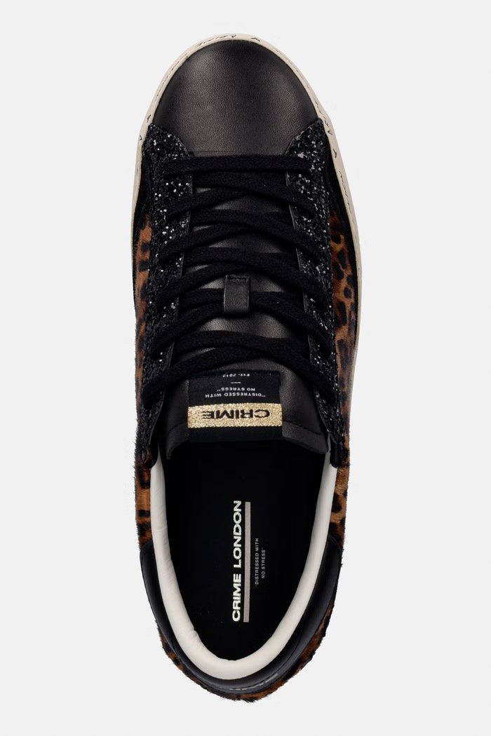 Crime London DISTRESSED PLATFORM sneakersy damskie skórzane brązowy 23056AA9.68