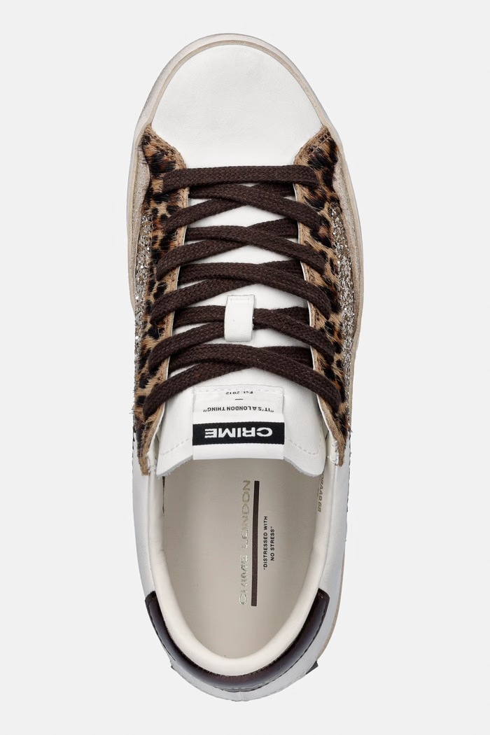 Crime London DISTRESSED sneakersy skórzane biały 23008AA9.68