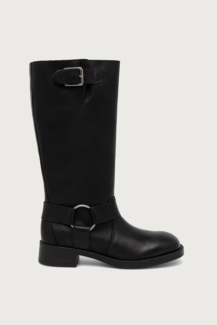 Steve Madden Kozaki damskie skórzane Zamza 11004886.017 czarny AW26