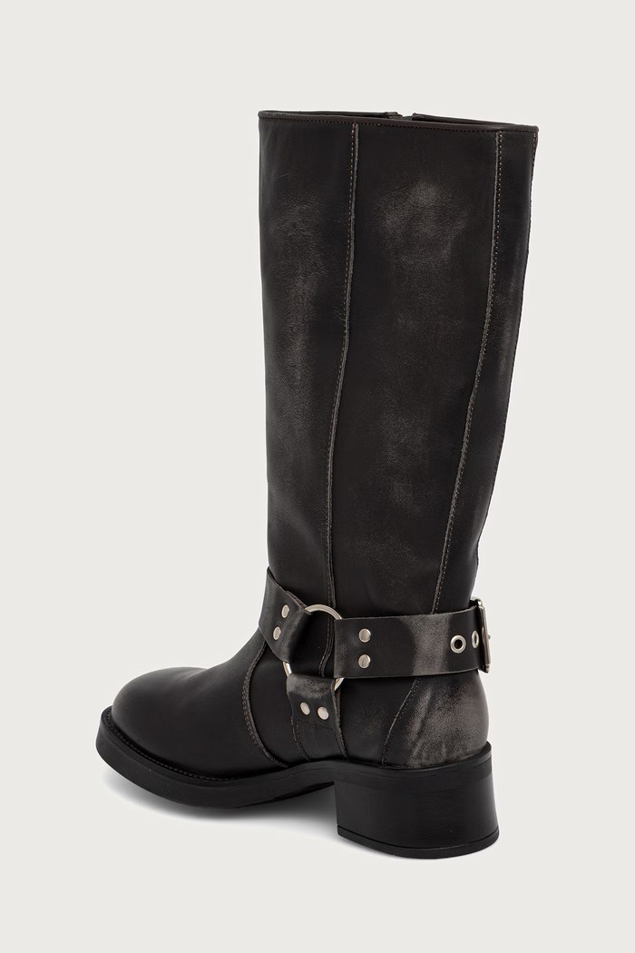 Obuwie Steve Madden oficerki damskie skórzane Beau 11003069.DGL szary