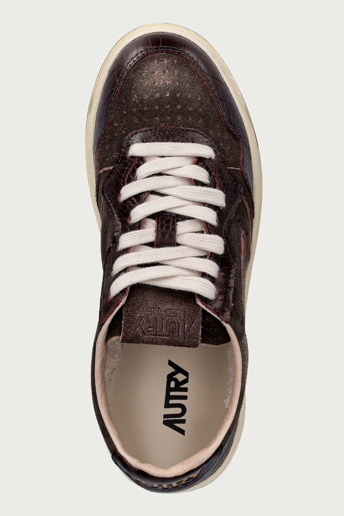Medalist sneakersy damskie skórzane AUTRY AULWCJ01 brązowy