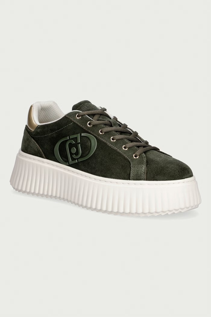 Liu Jo ELODIE 01 sneakersy damskie zamszowe zielony BF6059PX002S4170