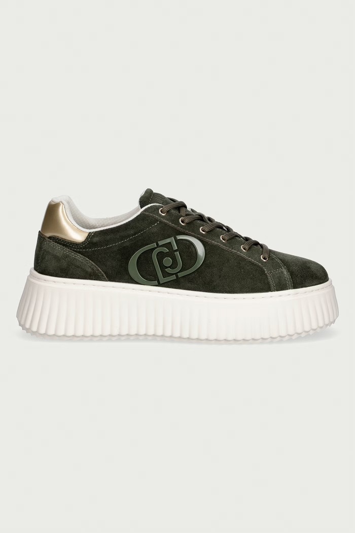 Liu Jo ELODIE 01 sneakersy damskie zamszowe BF6059PX002S4170 zielony AW26