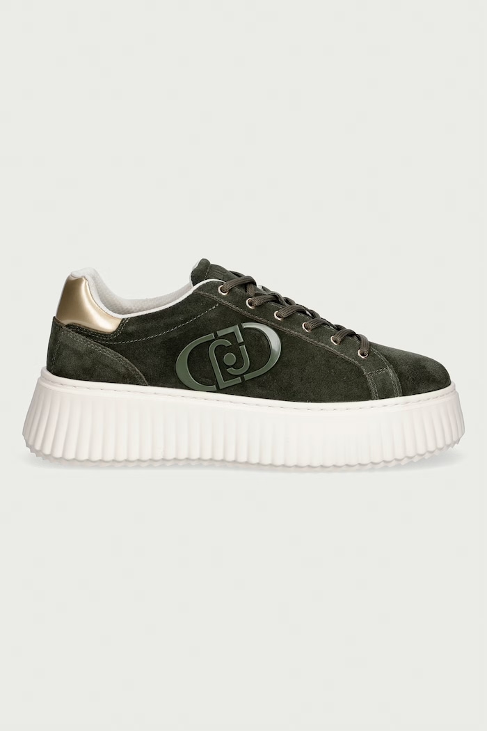 Liu Jo ELODIE 01 sneakersy damskie zamszowe BF6059PX002S4170 zielony AW26